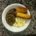 Pumpkin Coconut Black Beans - served with rice and cornbread