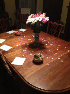 Flowers and Table Scatter