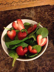 Strawberry heart salad