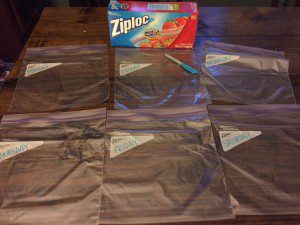 ziplocs, packing, labels