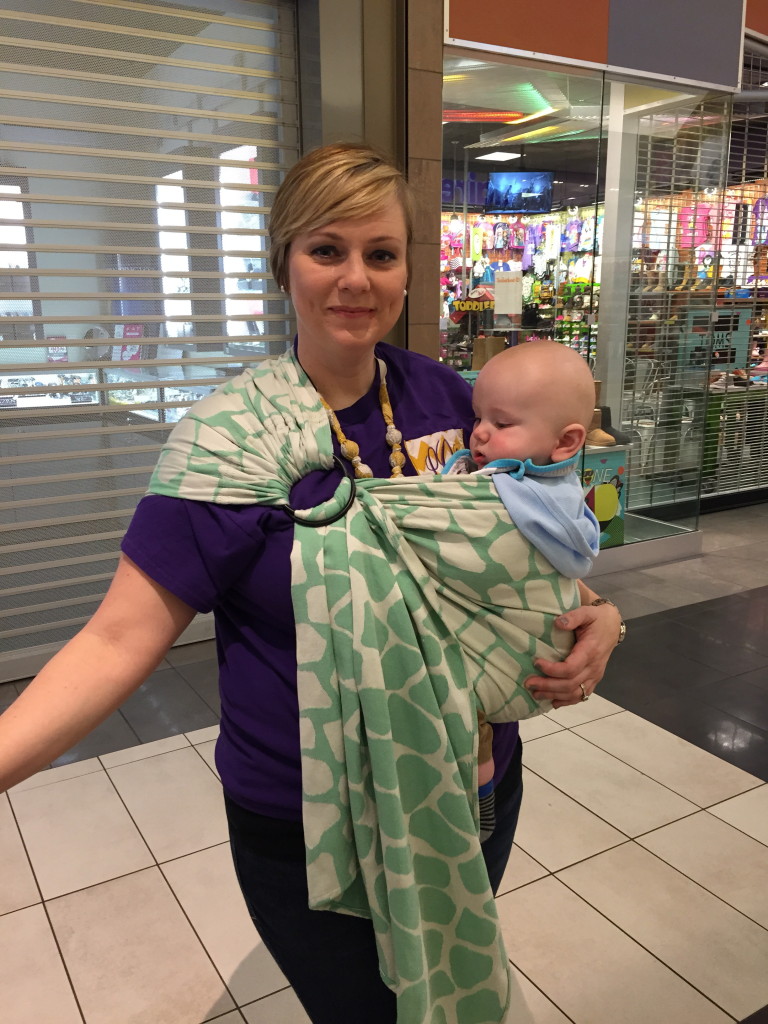At mall with Nashville Wrappers trying ring sling