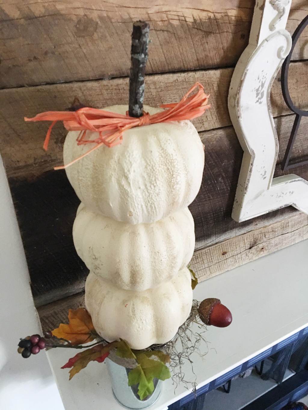 DIY halloween pumpkin topiary dollar store decor