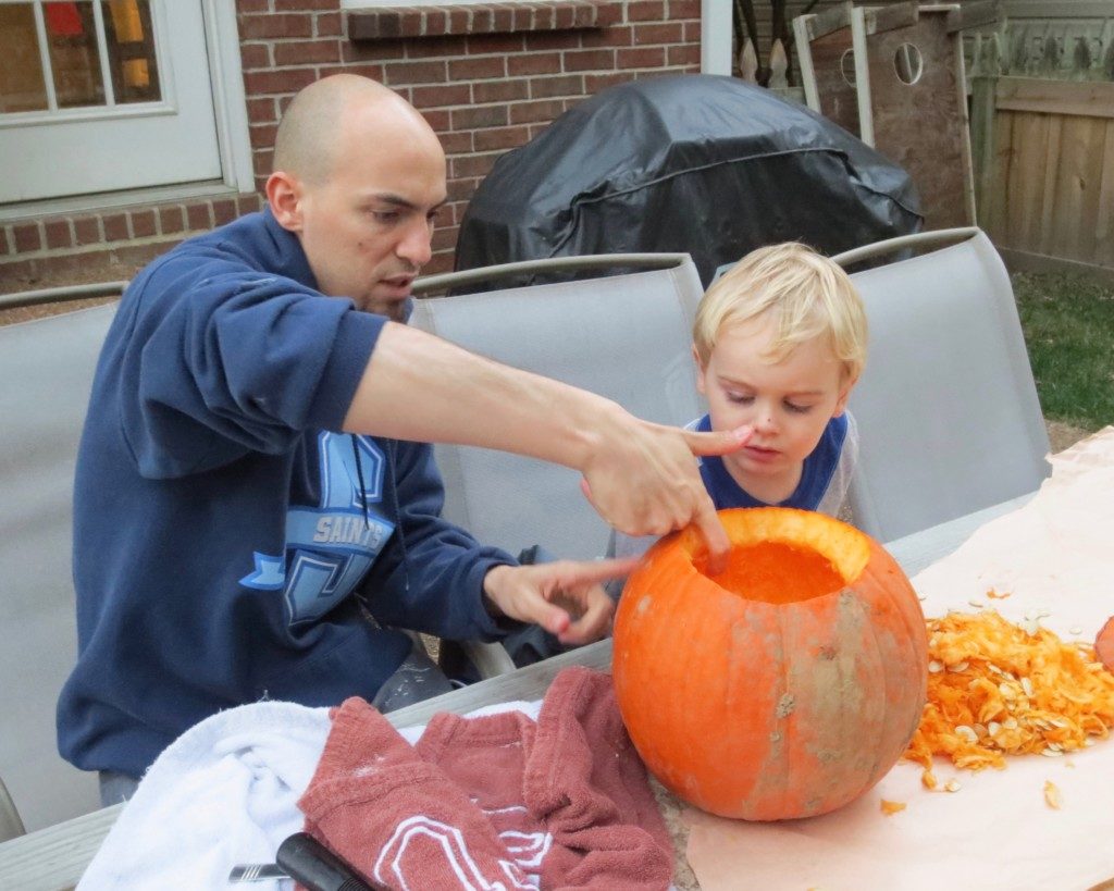 pumpkin carving with the kids
