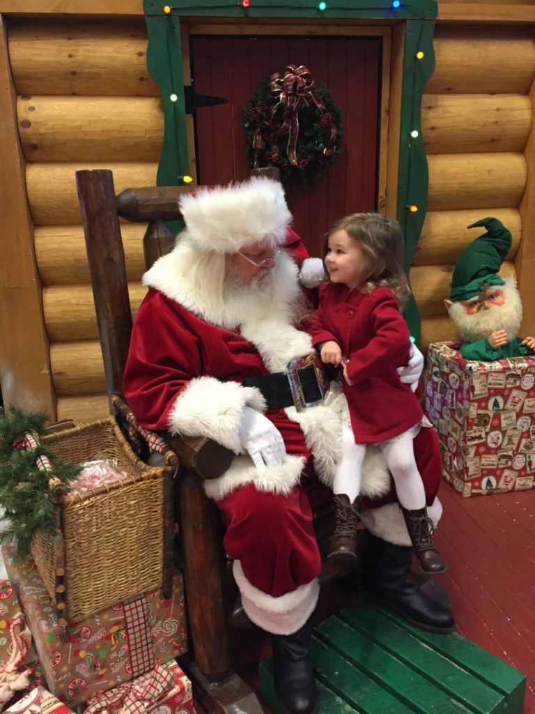 Countdown to Christmas child with Santa